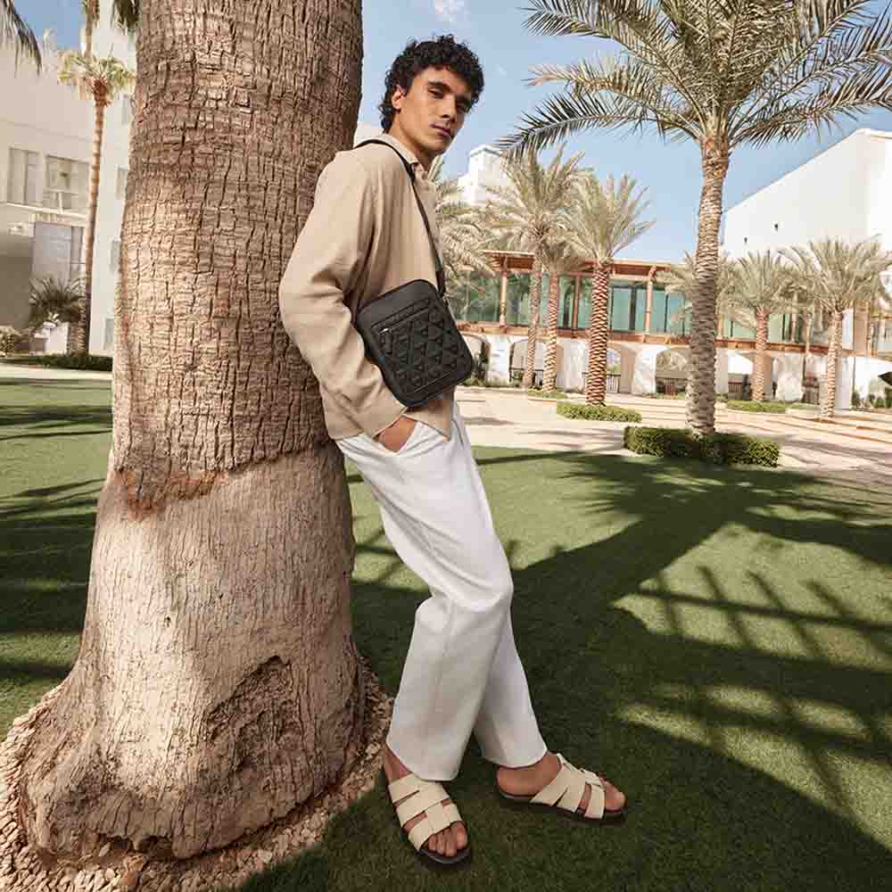 Light-In Men's White Strap Sandals